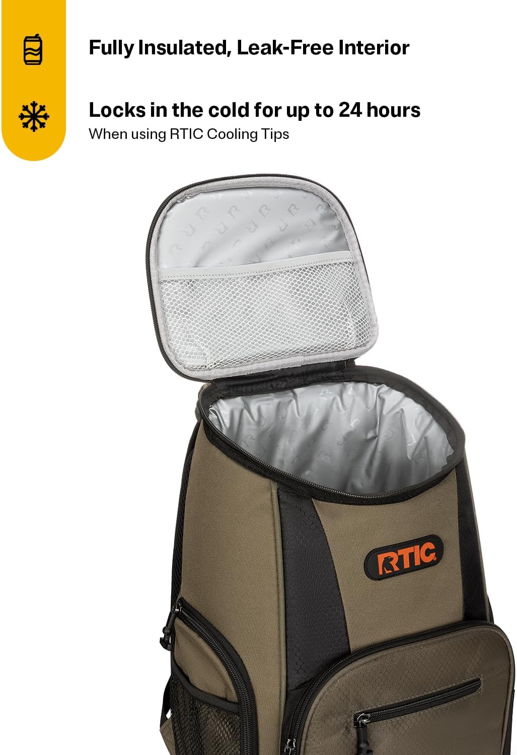 RTIC Lightweight Backpack Cooler Soft Insulated Portable Bag for Lunch, Beach, Drink, Beverage, Travel, Camping, Picnic, Car, Hiking,
