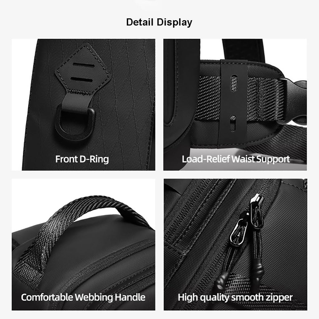 Camera Sling Modular Bag Tactical Photography Backpack with Quick Side Access DSLR SLR Mirrorless Small Camera Lens Crossbody Organizer Case with Tripod Holder for Canon Fujifilm Sony Nikon, Black
