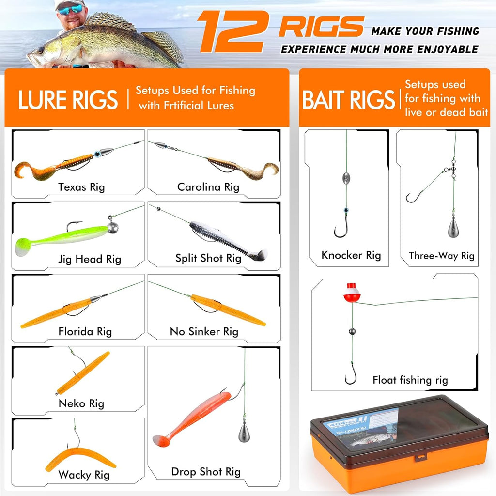 PLUSINNO Fishing Lures Tackle Box - Compact Fishing Gear for Bass Trout
