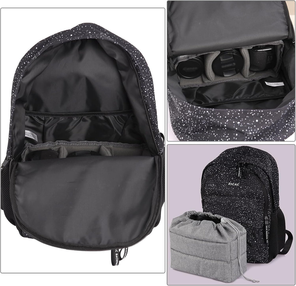 Koolertron Waterproof Shockproof Camera Bag Insert with Adjustable Dividers