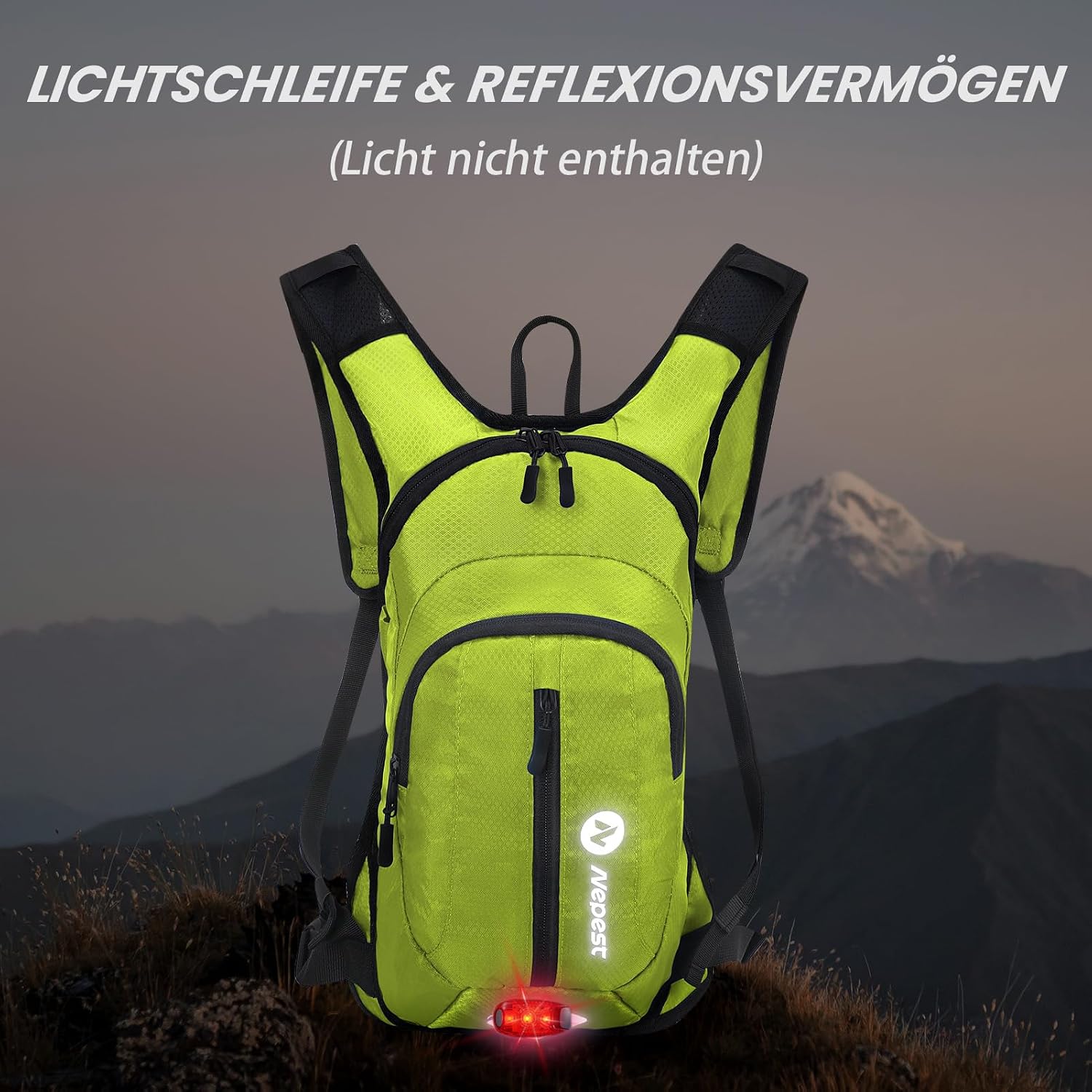 Nepest Hydration Pack Backpack with 2L Water Bladder Reflective Lightweight