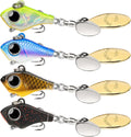 TRUSCEND Swim or Jig Fishing Spinner Baits for Freshwater and Saltwater, Rooster Tail Fishing Lures for Trout Bass Walleye Crappie Salmon Pike, Blade Bait with Copper Blade