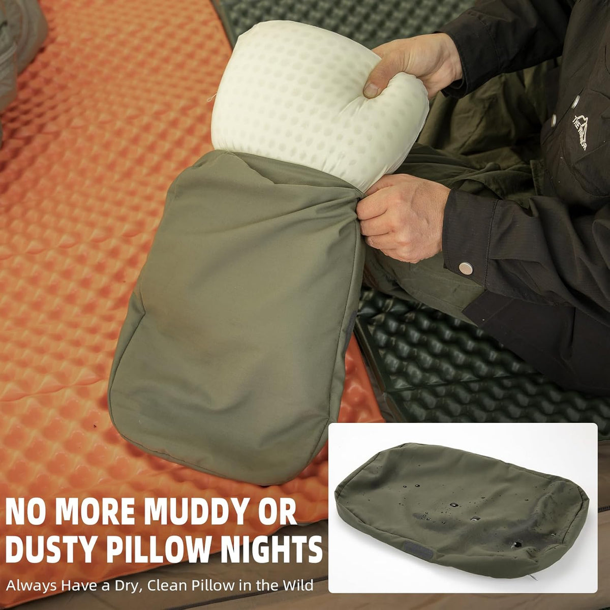 BISINNA Camping Memory Foam Pillow Backpacking Pillow with Removable Cover