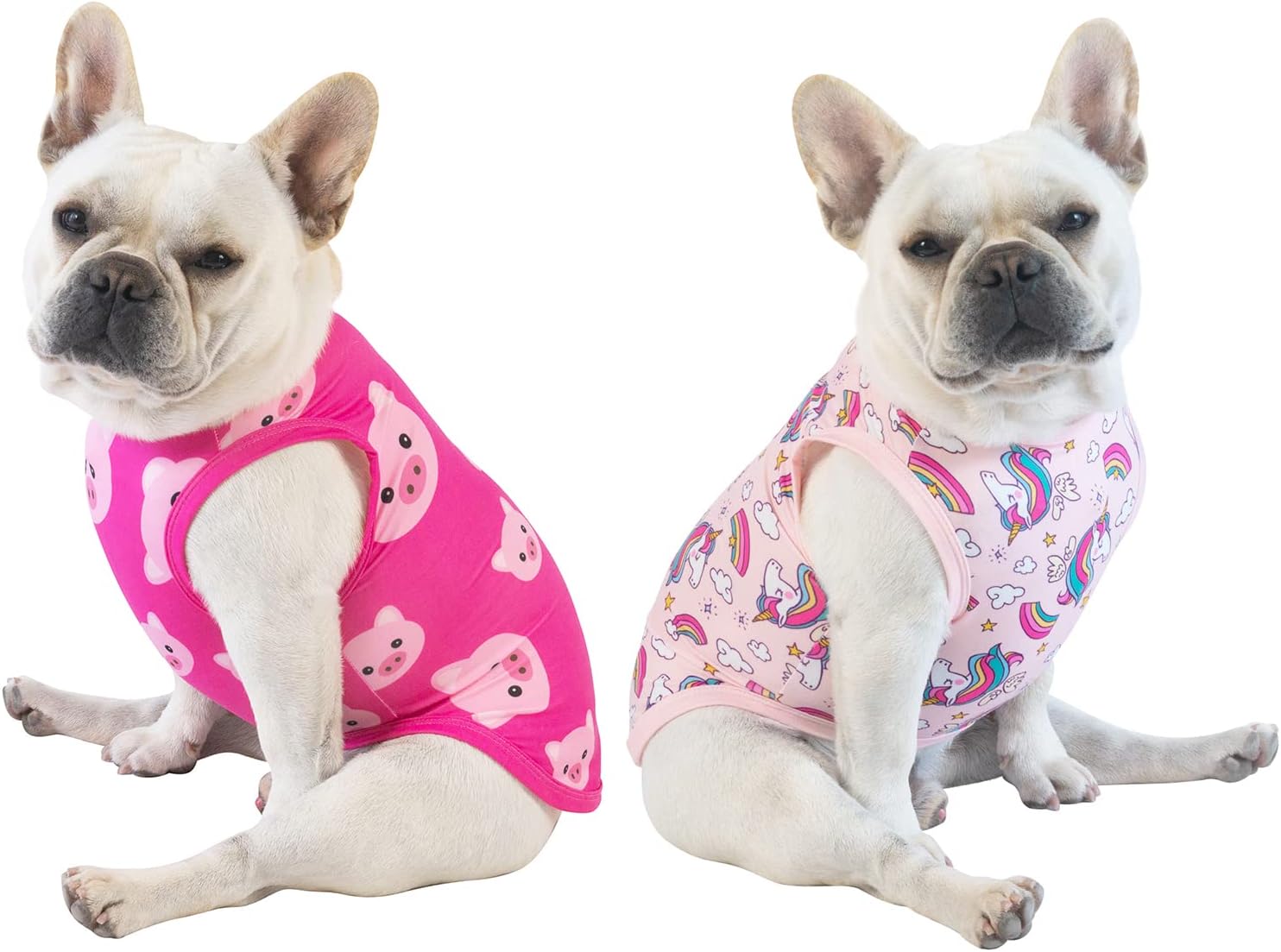 CuteBone Dog Shirts 2-Pack Soft Pet Clothes Breathable Summer Vest for Small Puppy and Stretchy Cat Apparel