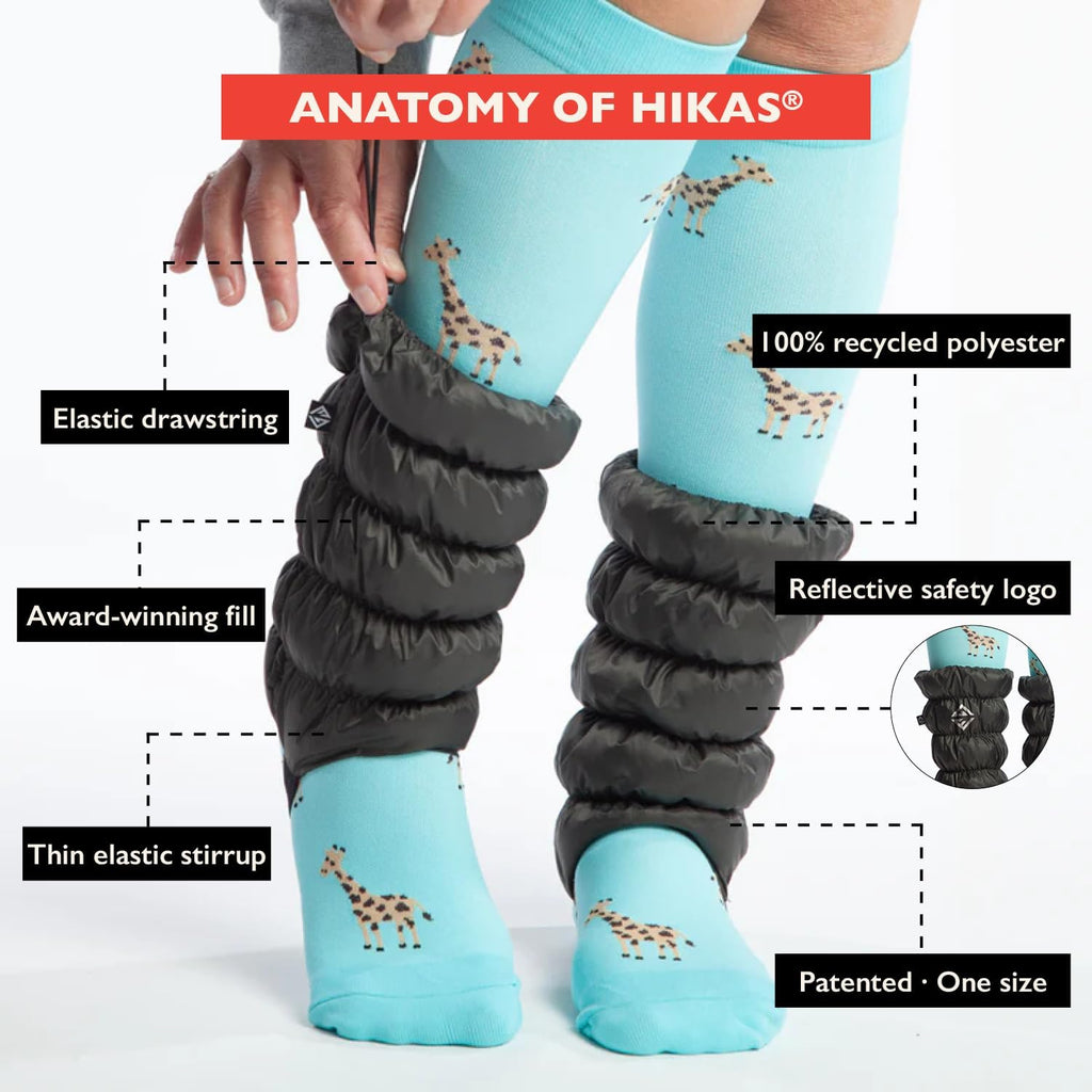 Hikas Gaiters - One Size Water Resistant Ankle Gaiters for Hiking, Snow, Mud, Sand & Tick Protection, Cozy Recycled Lightweight Outdoor Cuffs for Boots & Sneakers