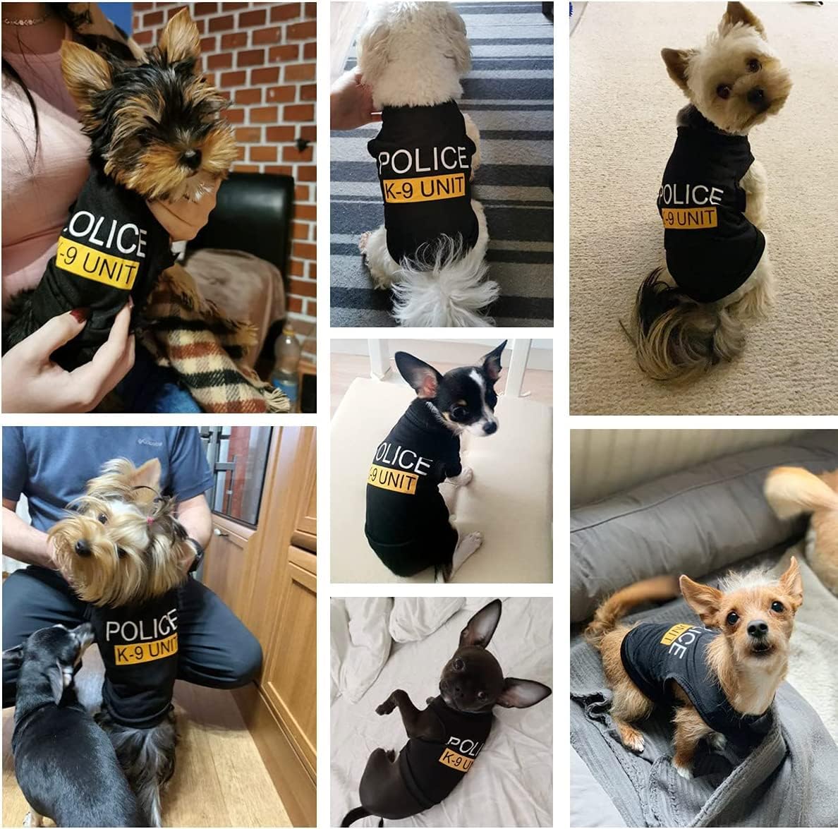 Dog Costumes, K9 Police Shirt, Pet Summer Soft Cotton Clothes for Halloween
