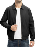 TBMPOY Mens Lightweight Jackets Casual Stylish Windbreakers for Men Light Track Jacket Laydown Collar Fall Golf Coats