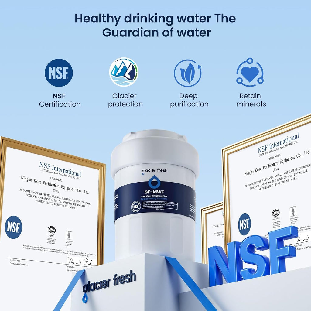 GLACIER FRESH MWF Refrigerator Water Filter Compatible with GE, 3-Pack