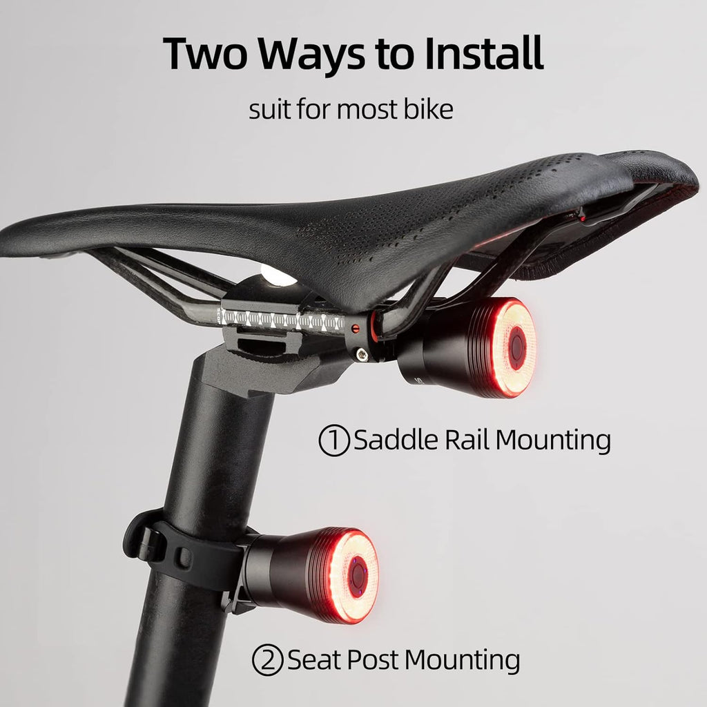 ROCKBROS Bike Tail Light Smart,Brake Bicycle Rear Lights Rechargeable,IPX6
