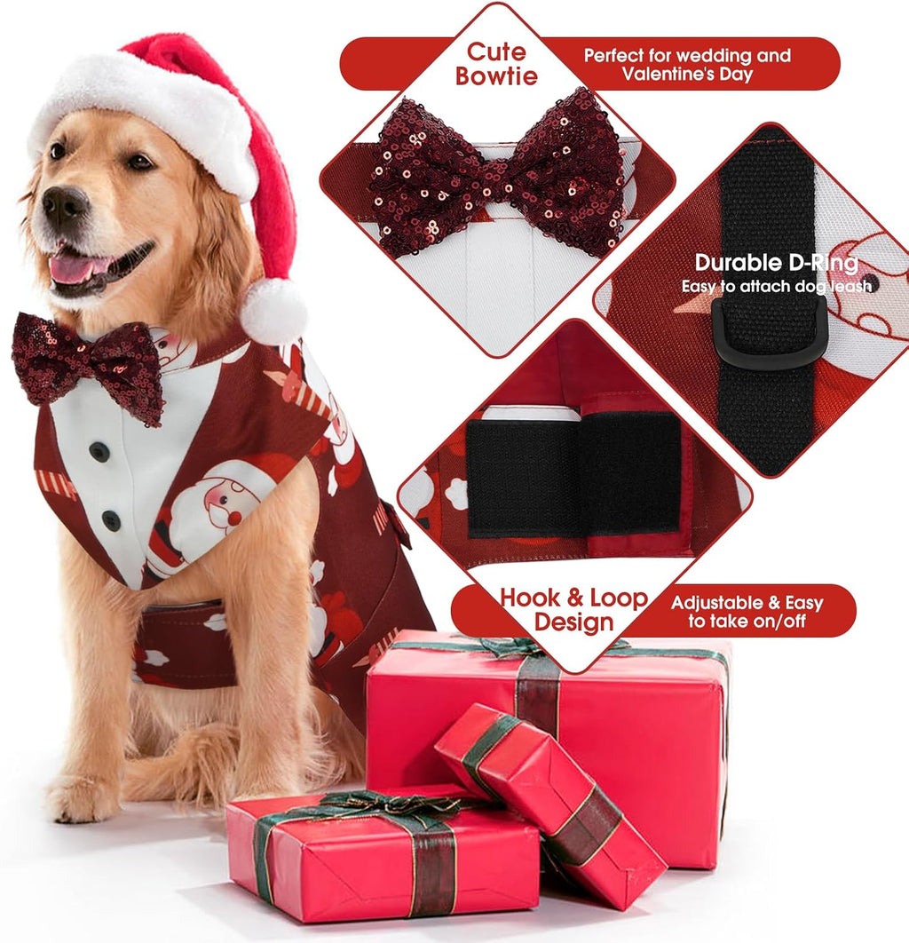 Kuoser Dog Tuxedo, Dog Suit and Bandana Set, Dogs Costume with D-Ring
