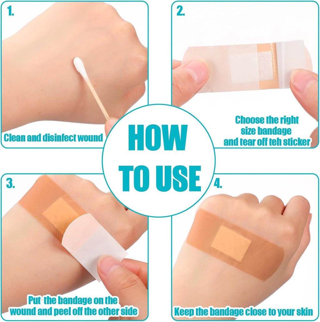 Lounsweer 720 Pcs Assorted Bandage Bulk Waterproof Adhesive Variety Bandage
