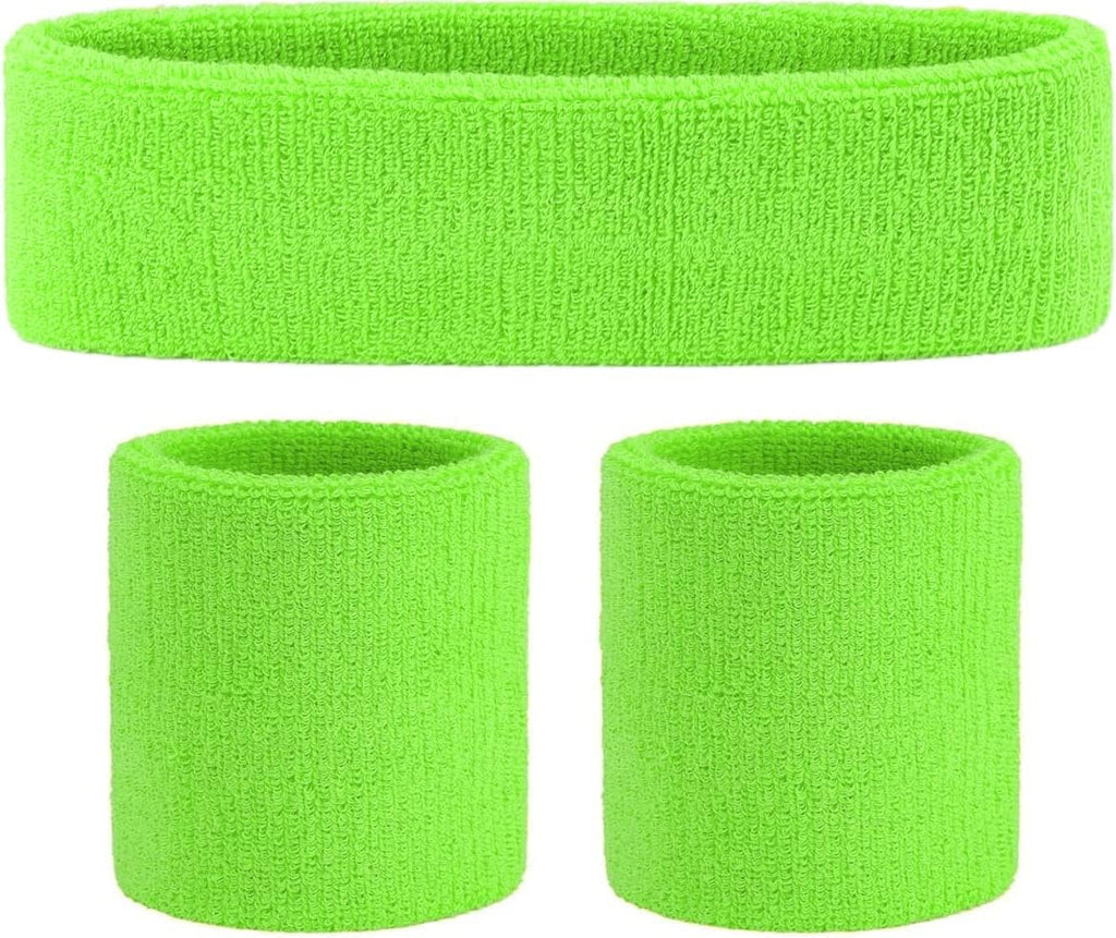 80s Sweatband, Sports Headband and Wristbands, Sweat Bands Neon Colors, 80s Party, Sweatbands for Women, Colorful Sweatband Set