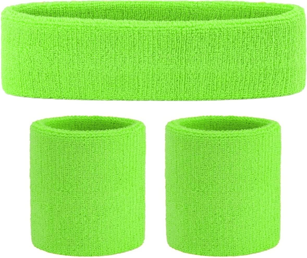 80s Sweatband, Sports Headband and Wristbands, Sweat Bands Neon Colors, 80s Party, Sweatbands for Women, Colorful Sweatband Set