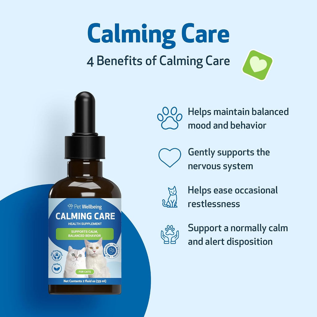 Pet Wellbeing Calming Care for Cats - Stress Support & Relaxation, 2 oz