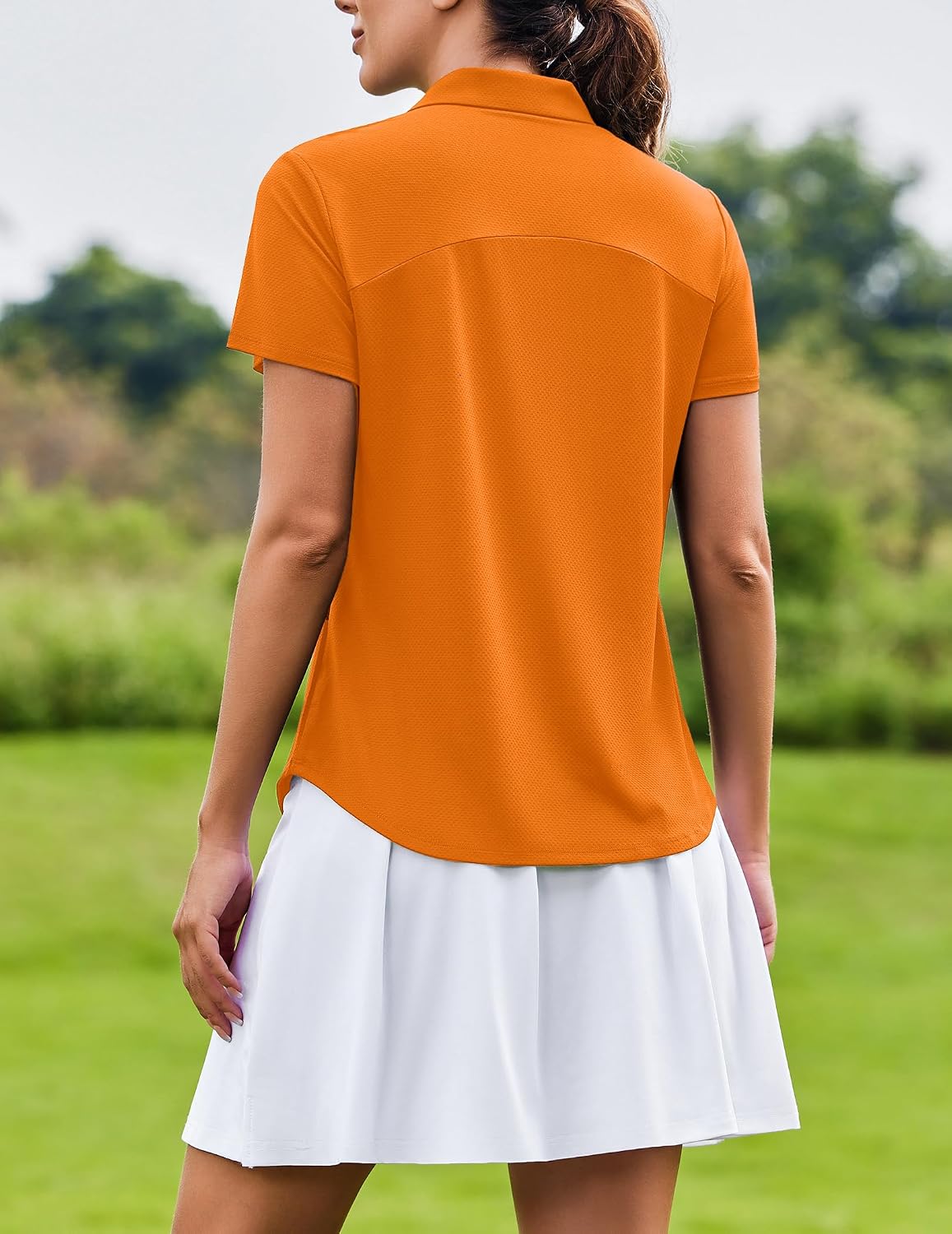 PINSPARK Womens Golf Shirt Short Sleeve Polo UPF 50+ 1/4 Zip Collar Shirt