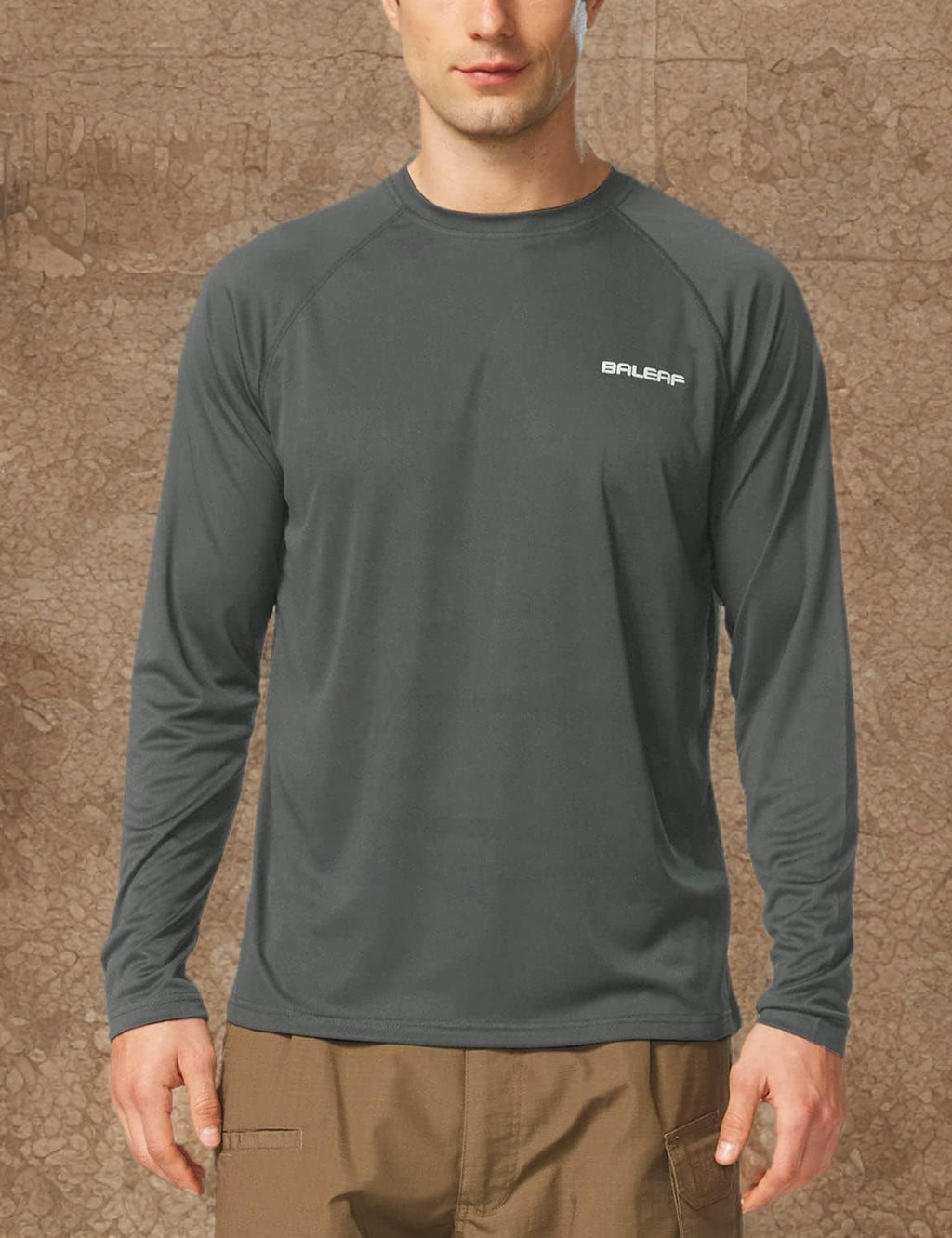 baleaf Men's UPF 50+ Sun Protection Shirts Long Sleeve Rash Guard