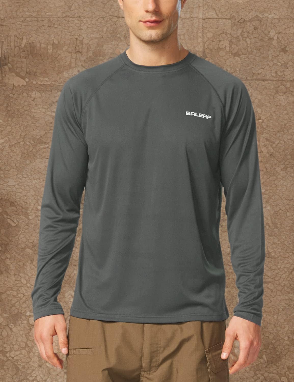 baleaf Men's UPF 50+ Sun Protection Shirts Long Sleeve Rash Guard