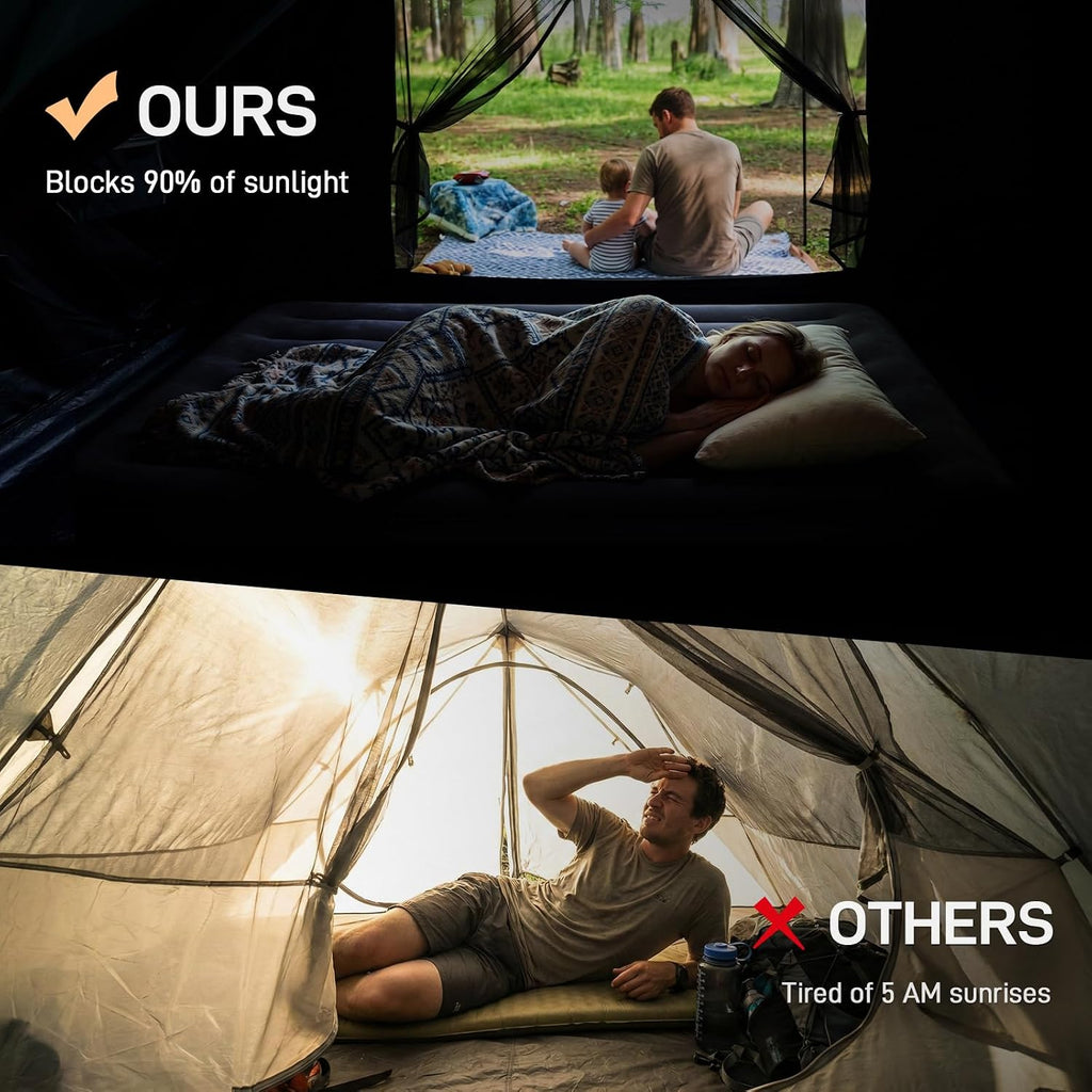 EVER ADVANCED 8/10 Person Camping Blackout Design Tent