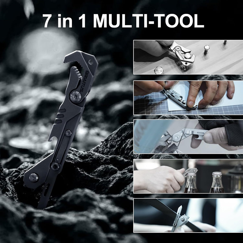 EDC Multitool 7 in 1 with knife, Wrench, Folding Knife, Screwdriver