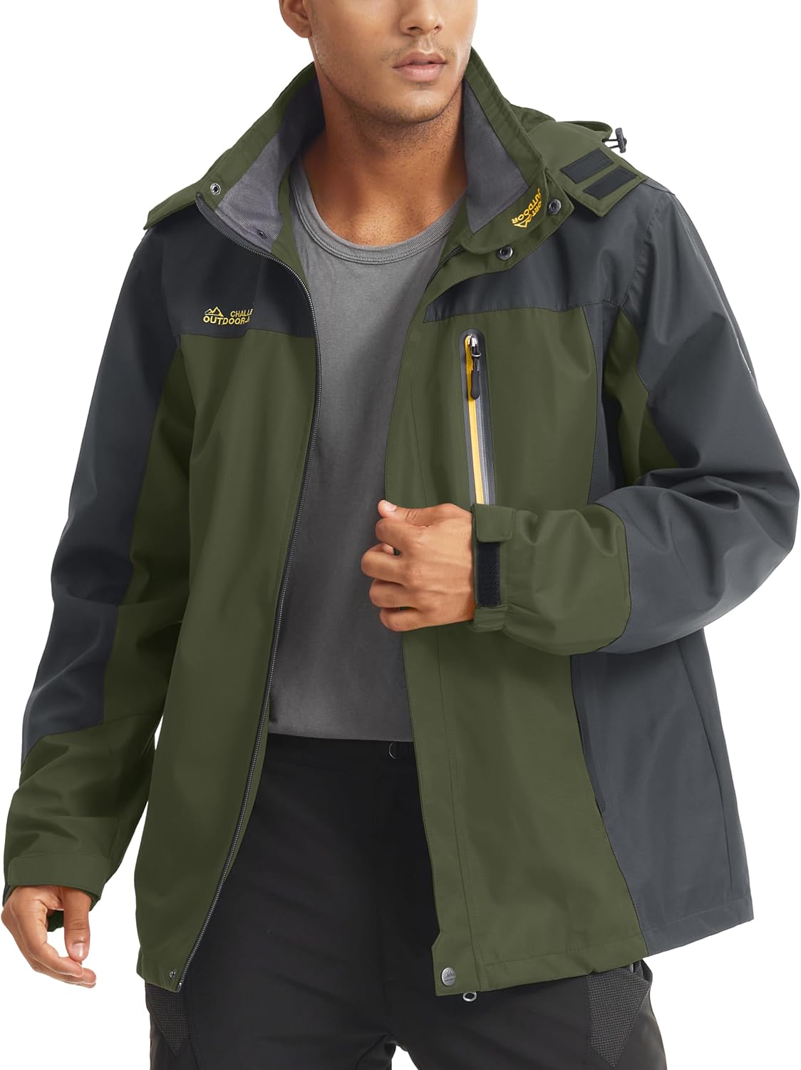 MAGCOMSEN Men's Rain Jacket Lightweight Windbreaker Fishing Raincoat