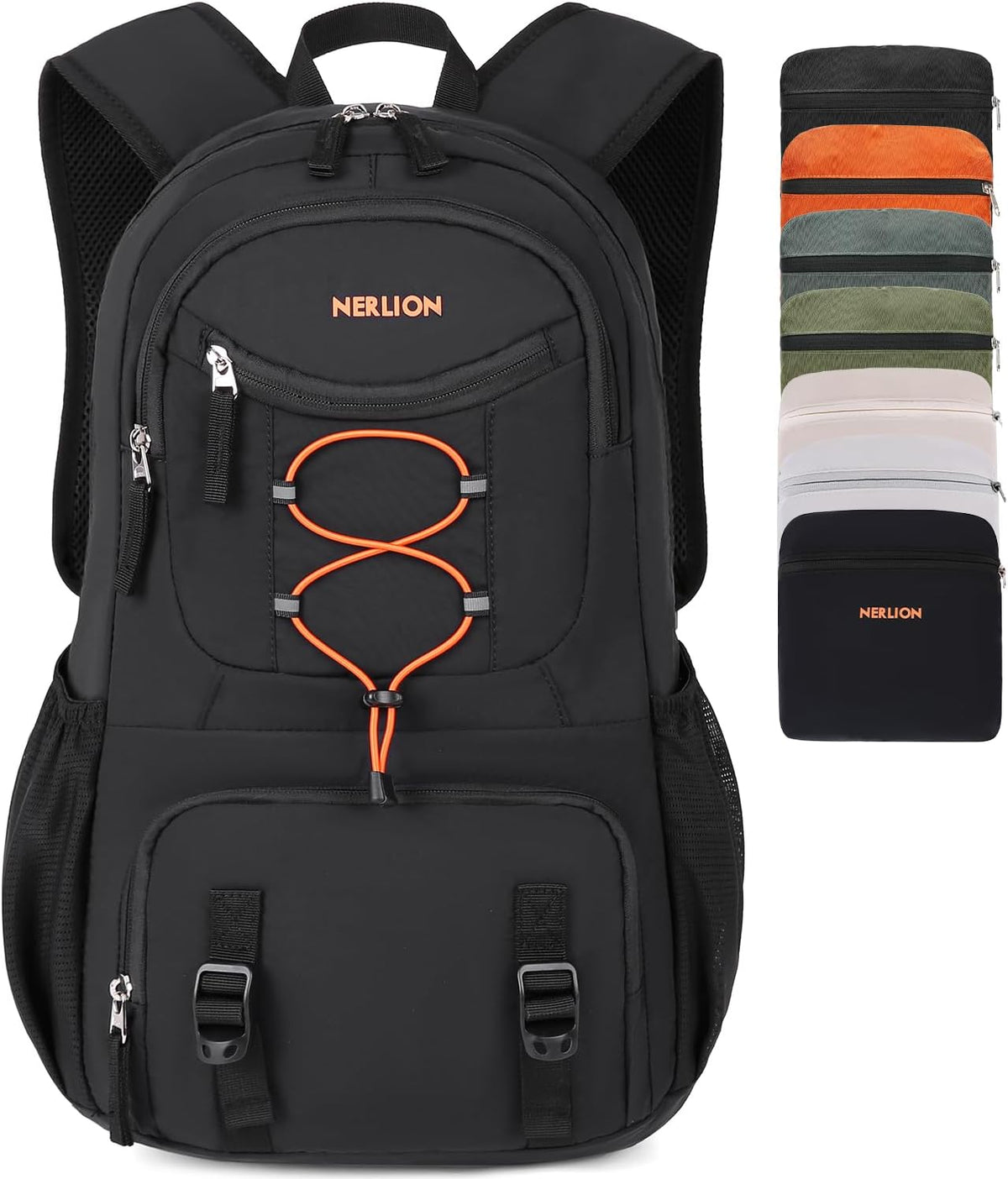 Nerlion 35L Hiking Backpack Travel Backpack for Men Women Camping Waterproof Outdoor Hiking Daypack Lightweight Backpack Beige Orange