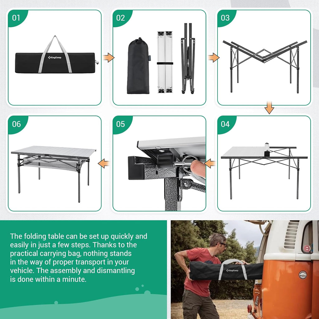 KingCamp Folding Camping Table, Portable Camp Table
