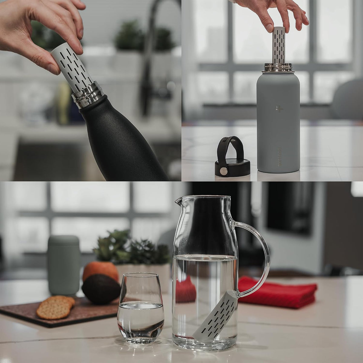 GOFILTR Alkaline Water Infuser - 9.5 pH + Electrolytes for Any Water Bottle/Small Pitcher, 750 Refills / 3 Months, Ionized Mineral Water Infuser (1 Pack)