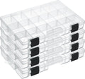 4 Pcs 3600 Tackle Trays, Plastic Storage Organizer Box with Removable Dividers - Tackle Boxes - Fishing Tackle Storage, 18 Grids