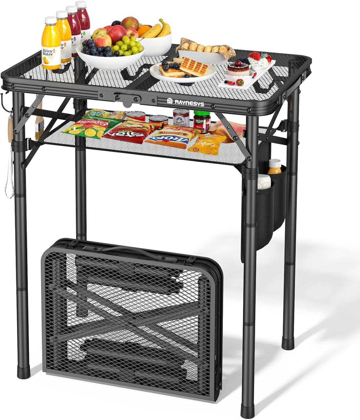 Raynesys Portable Folding Grill Table for Outside for Picnic, Camping