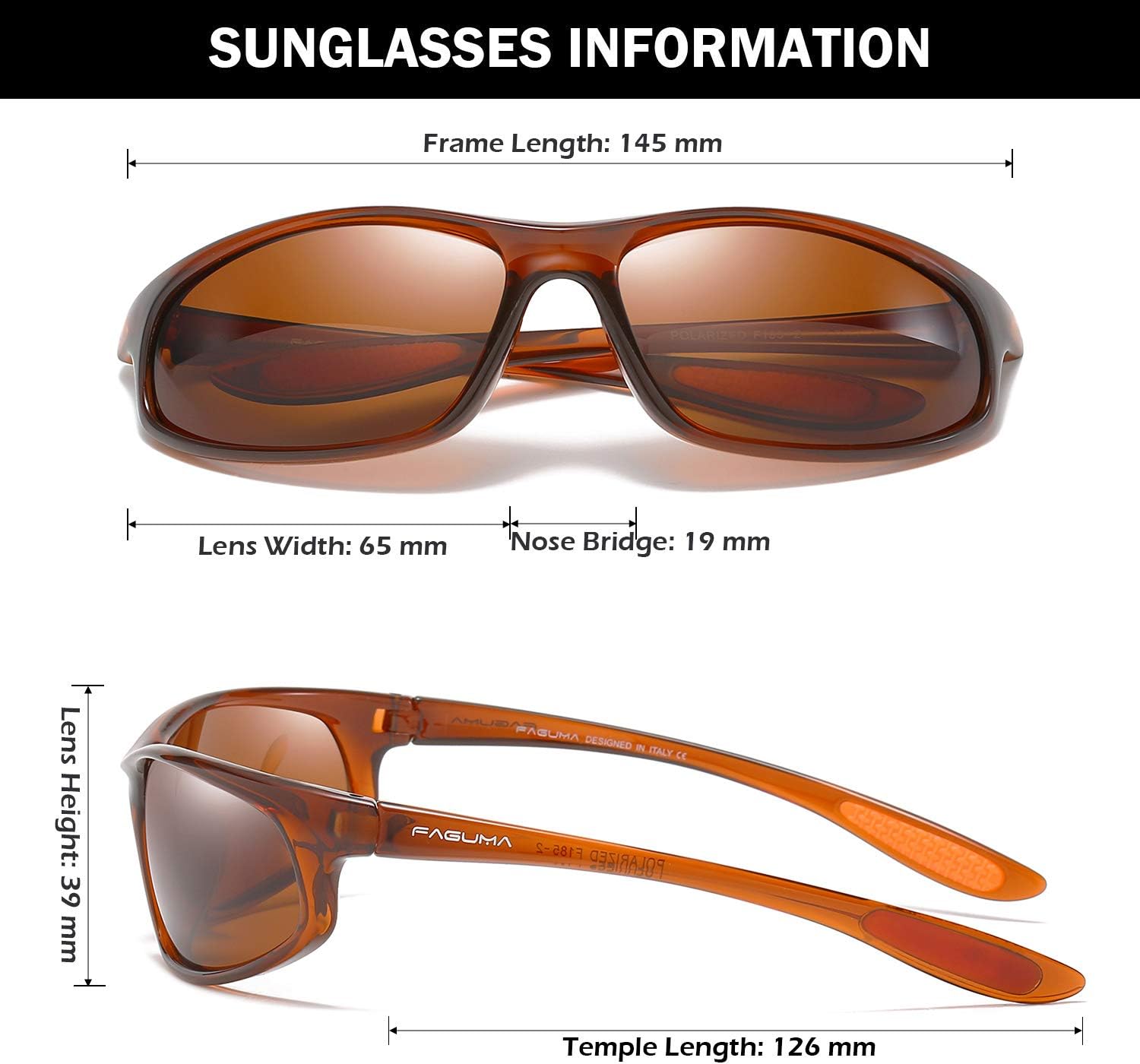 FAGUMA Polarized Sports Sunglasses For Men UV400 Protection