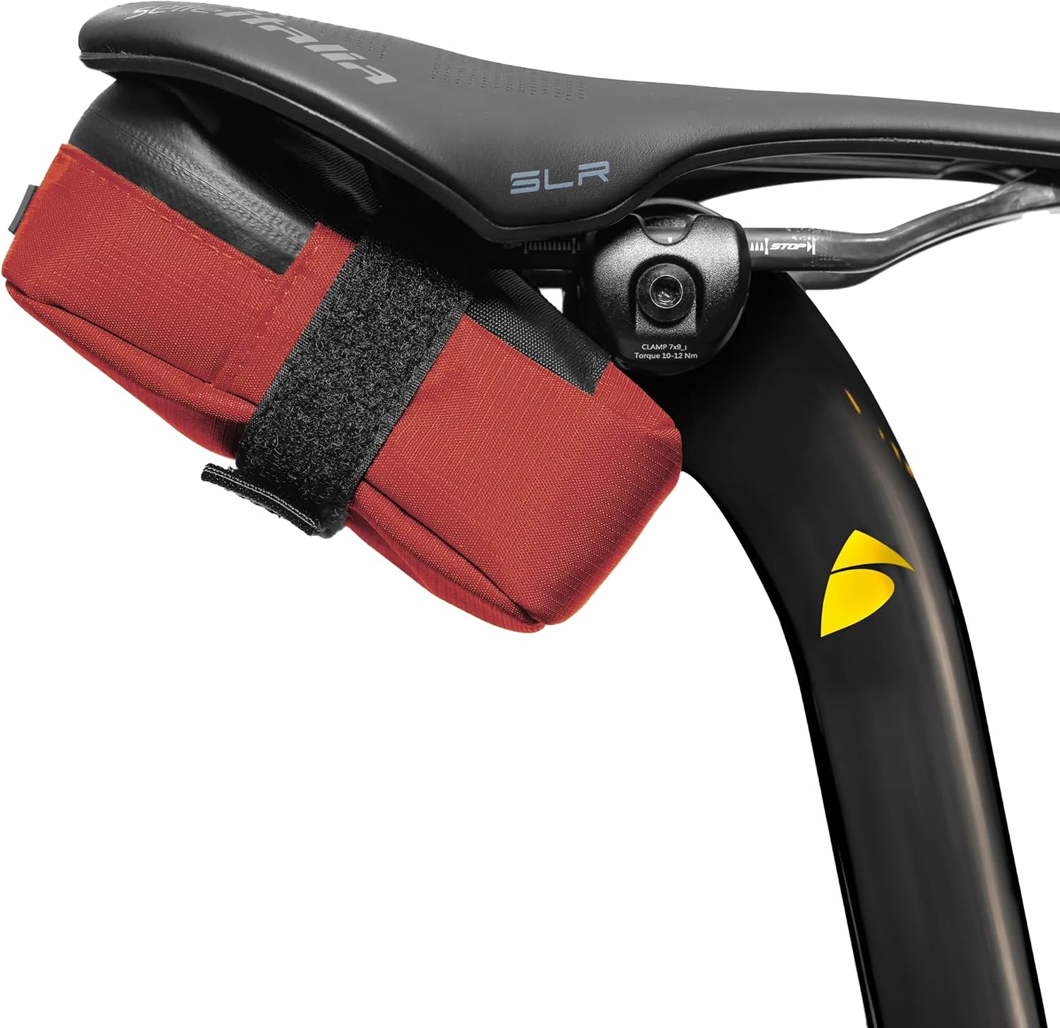 ALMSTHRE Signature Bike Saddle Bag – Rust Red | 0.5L Bike Seat Bag (3" x 5.25" x 2") | Water-Resistant Ripstop, Waterproof Zipper, Internal Pocket | Durable Under Seat Storage