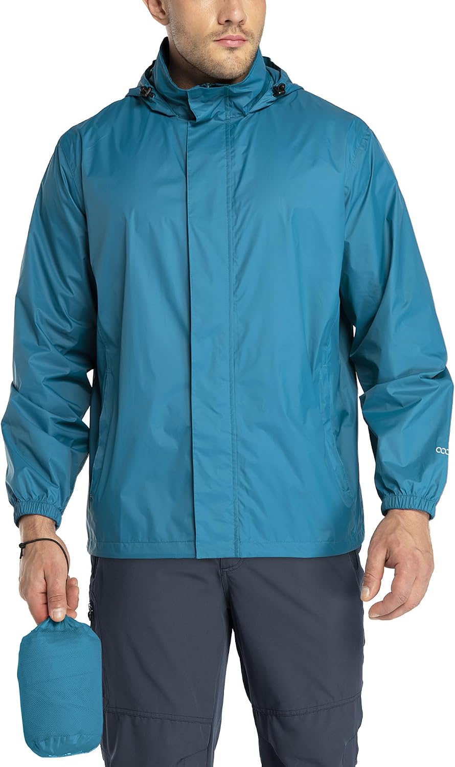 33,000ft Men's Packable Rain Jacket Lightweight Waterproof Golf Raincoat