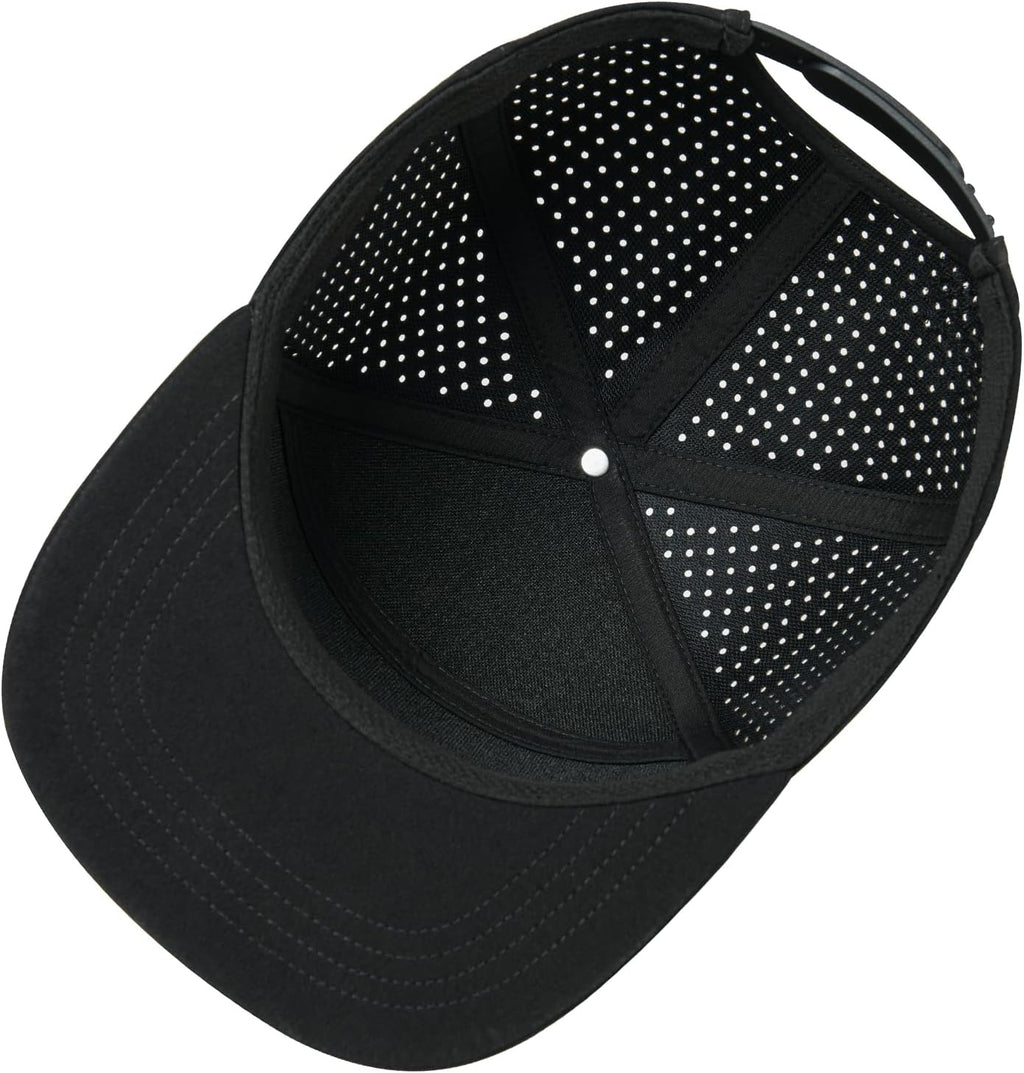 FEINION Men Laser Mesh Flat Brim Snapback Baseball Cap