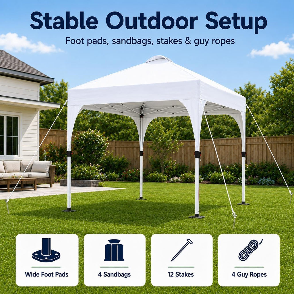 Yaheetech 10x10 Pop Up Canopy Tent for Outdoor Events, Silver Coat White