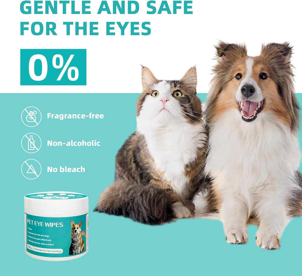 Dog Eye Wipes, Gentle, Tear Stain Remover, 100 Ct
