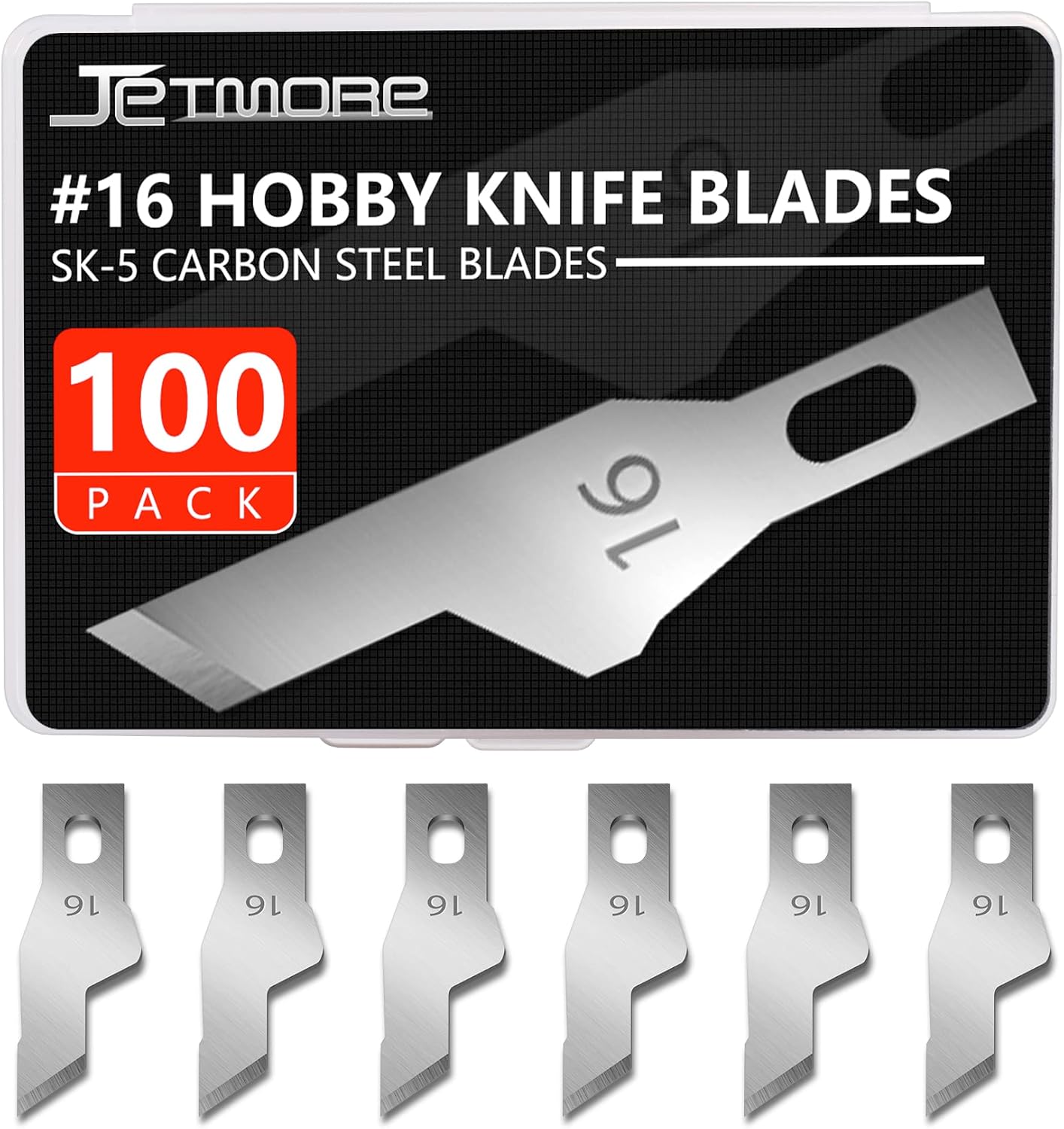 JETMORE 100 Pack Exacto Knife Blades #16, Hobby Knife Blades for DIY Craft