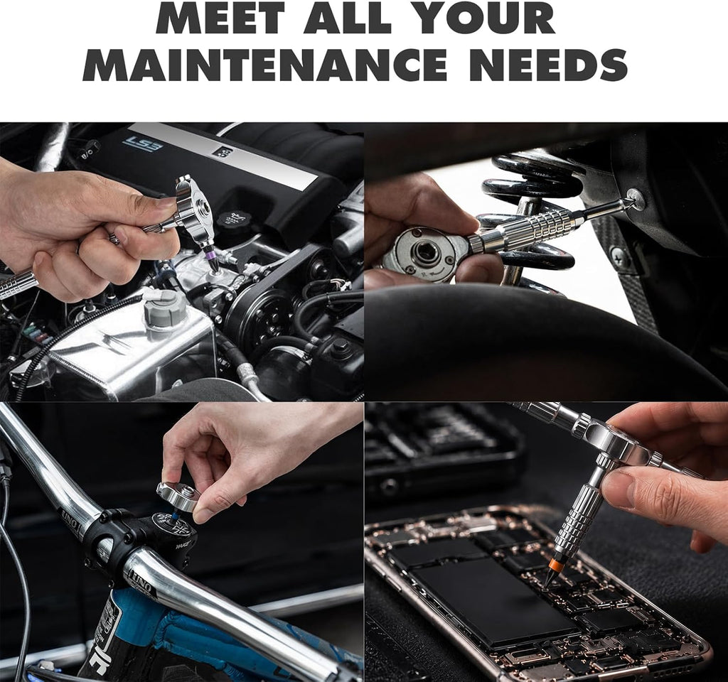VMAN Ratchet Screwdriver Set, magnetic Screwdriver sets, S2 Steel Bits, DIY Combination Flexible Shaft, Suitable for Furniture Assembly, Precision Electrical Appliance Repair, Bicycle Tools