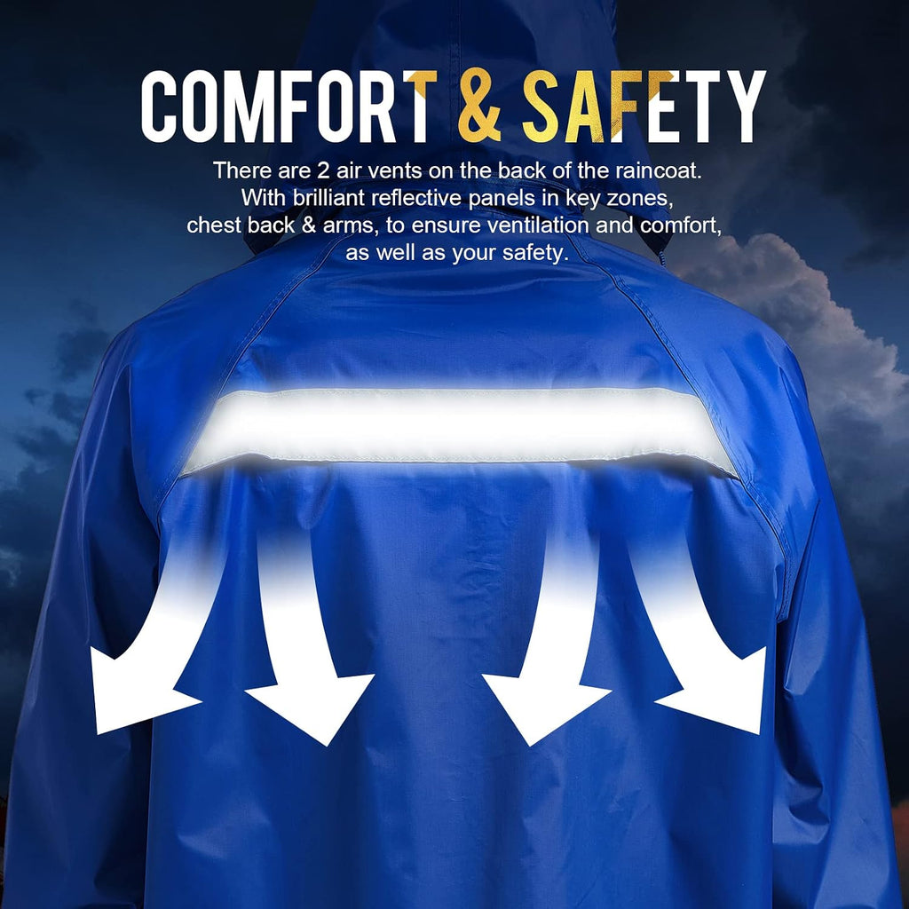 Rain Gear for Men Women Waterproof Lightweight Rain Suits Hideaway Hood Rain Jacket and Rain Pants for Outdoor