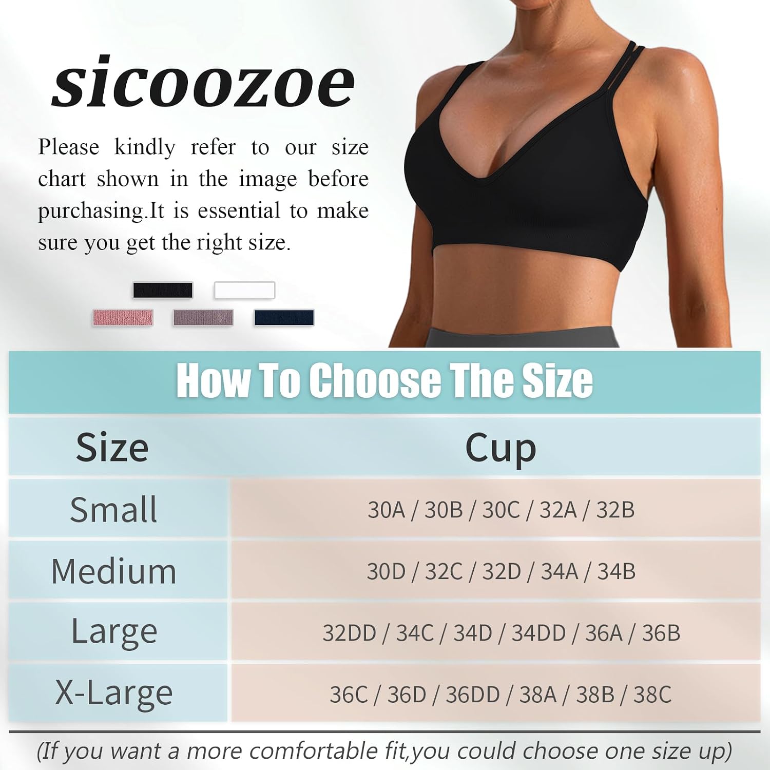 V Neck Sports Bras for Women Cross Back Workout Bra for Small Bust