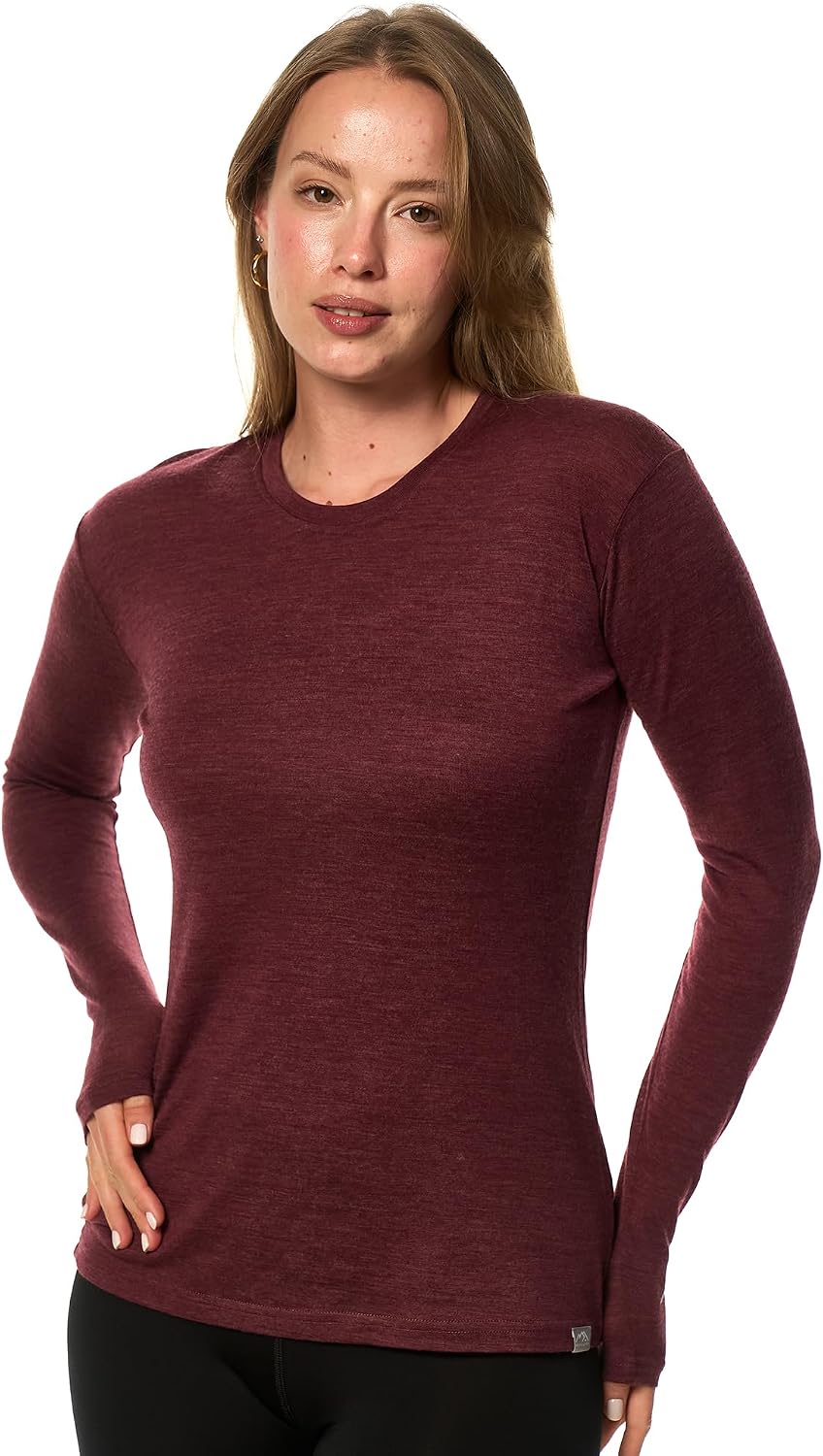 100% Merino Wool Base Layer Women - Thermal Merino Wool Shirt Women