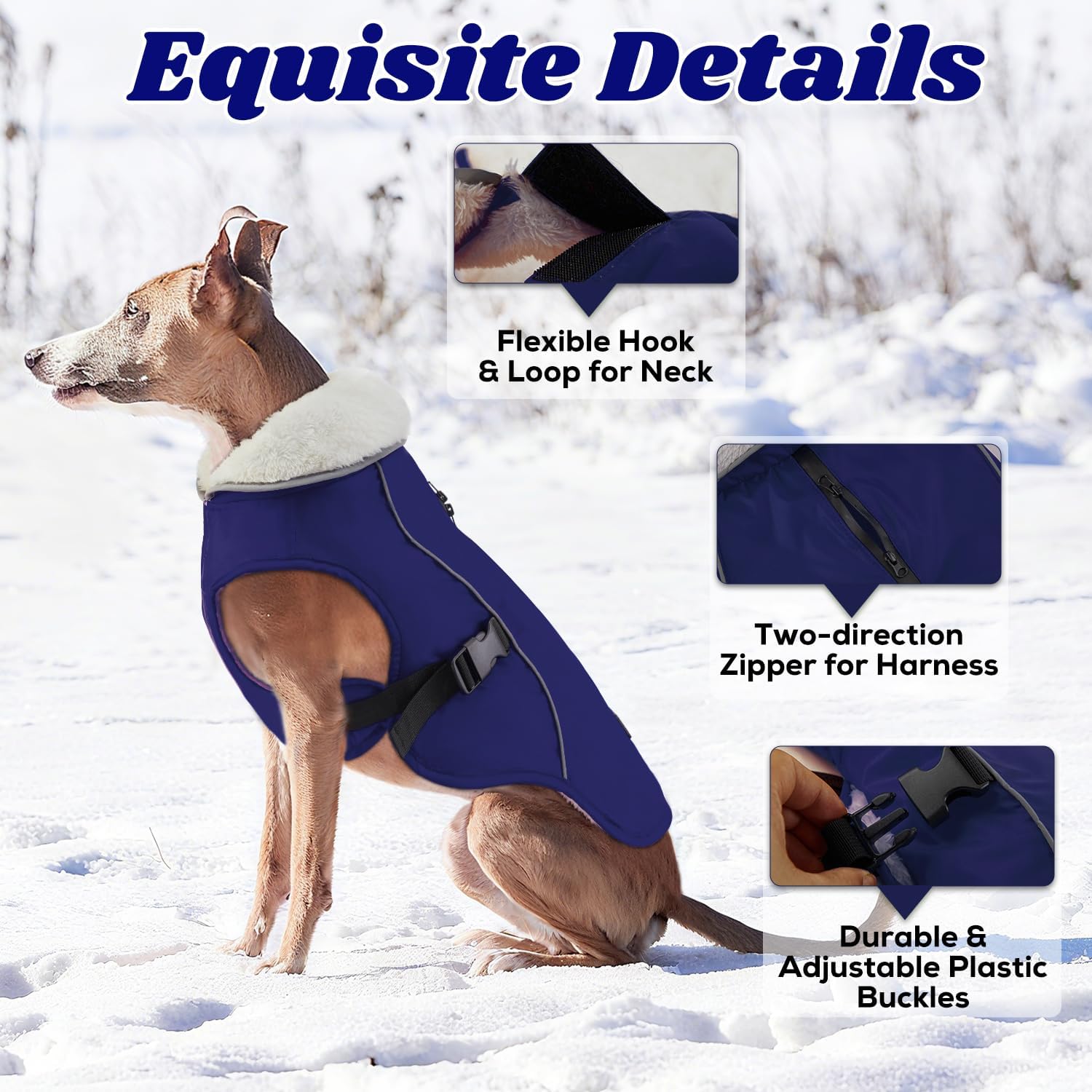 EMUST Dog Winter Coat, Waterproof Fleece Dog Jacket Winter for Small Dogs