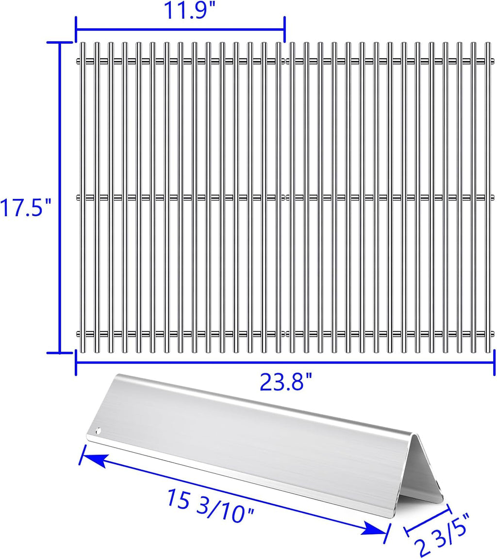 7636 7638 7639 Grill Grates Grill Replacement Parts for Weber Spirit Grill Spirit II E-310, E-320, S-310, S-320, GS4 Spirit 2 300 Flavorizer Bars 15.3”, 17” Stainless Steel BBQ Grid Accessories