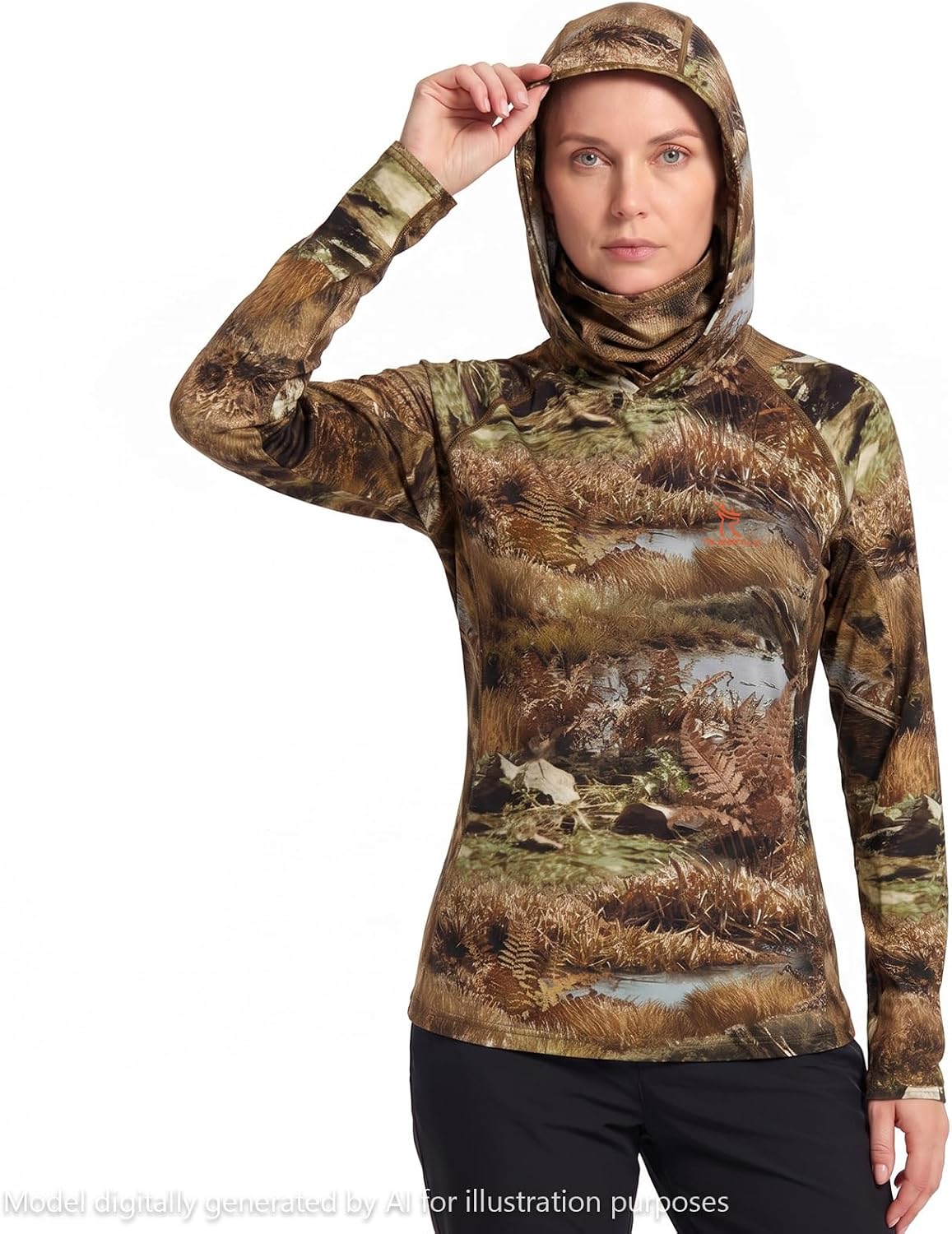 Women’s UPF 50+ Hunting Hoodie Shirt with Face Mask