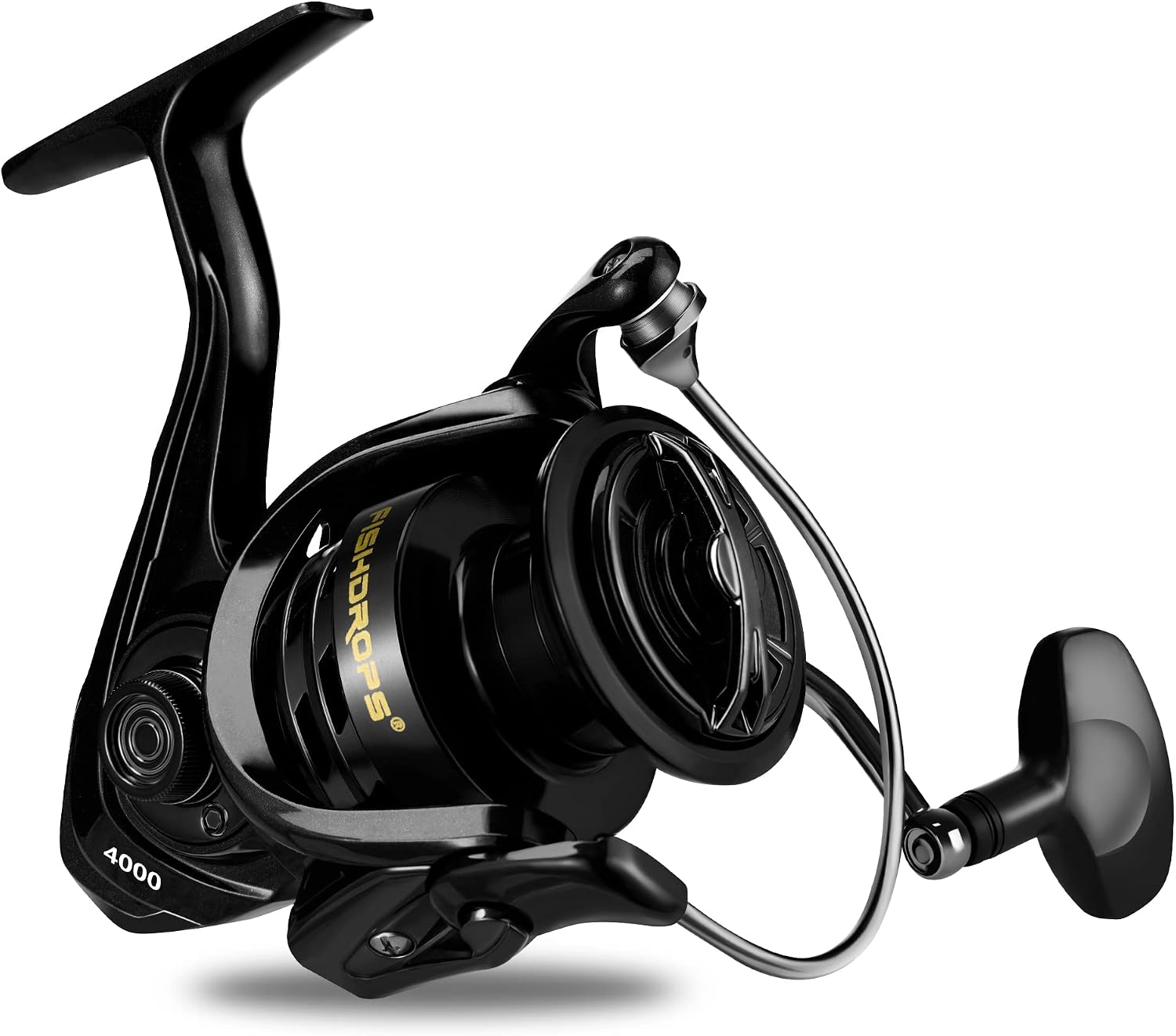 Fishdrops Fishing Reels Spinning Reel Left/Right Interchangeable Aluminium Handle, 7.5 oz Ultralight Spinning Reels, 5.5:1 Gear Ratio Deep/Shallow Aluminum Spool for Freshwater and Saltwater