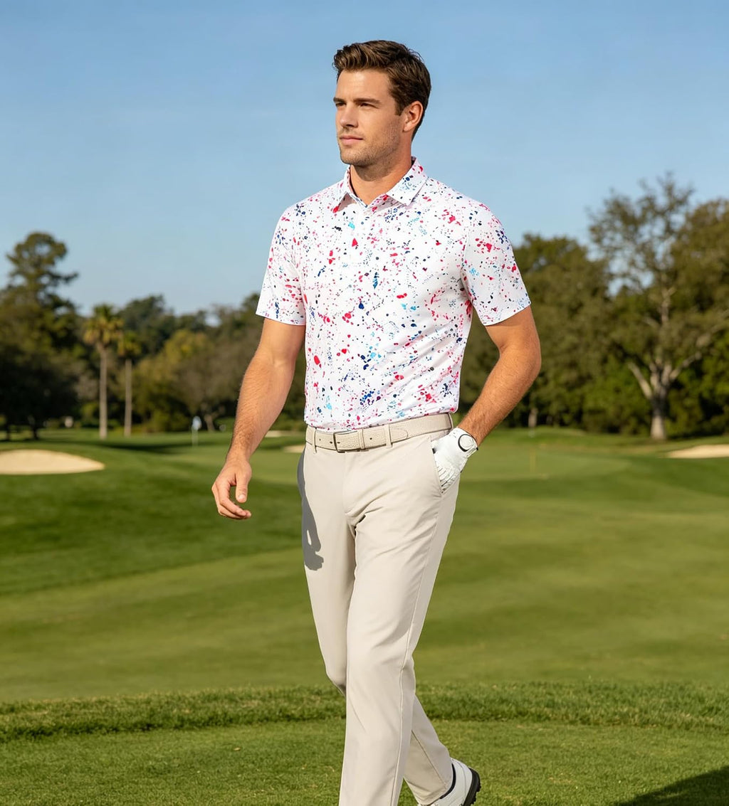 Cozople Golf Polo Shirts for Men Short Sleeve Dry Fit Performance Athletic
