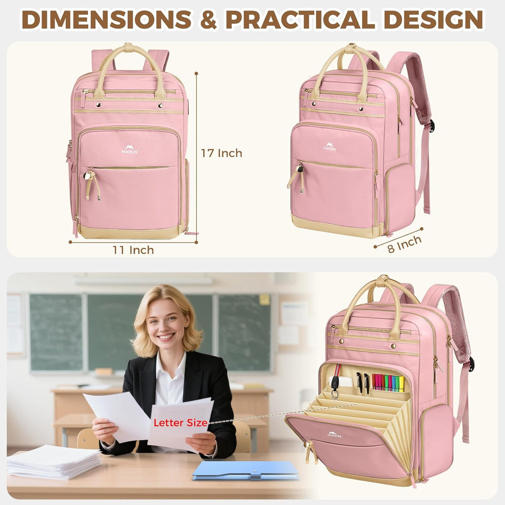MATEIN Lunch Backpack for Women, Teacher Backpack with Lunch Compartment