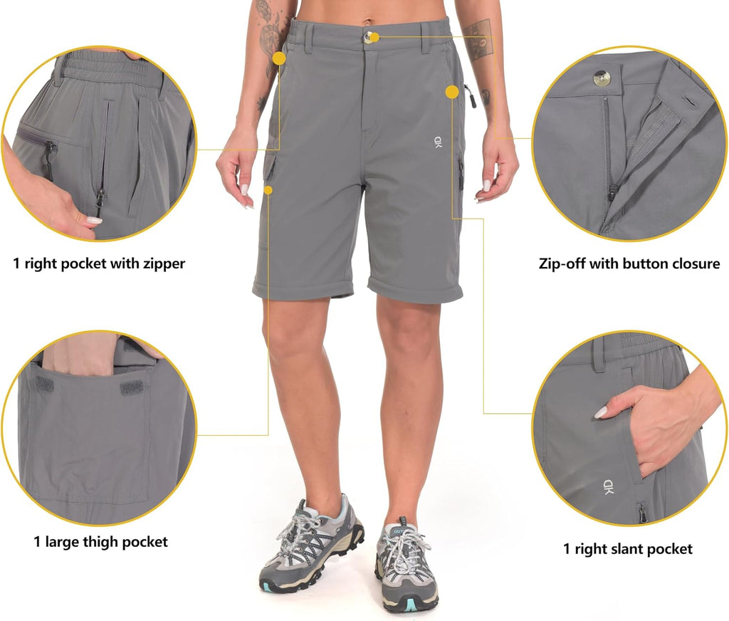 Little Donkey Andy Women's Convertible Pants, 3 in 1 Zip Off Hiking Pants