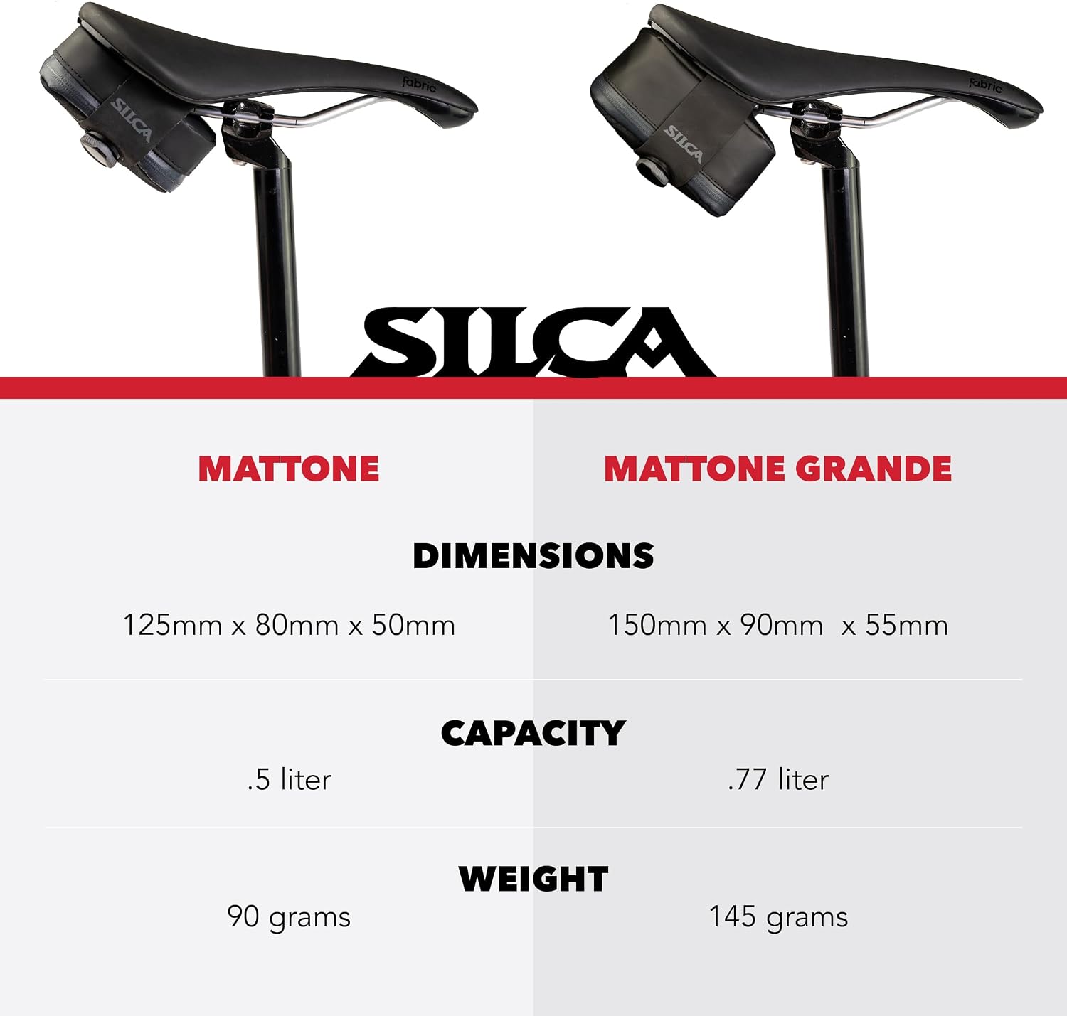 SILCA Mattone Grande Bike Saddle Bag with BOA Closure - Large .77 L
