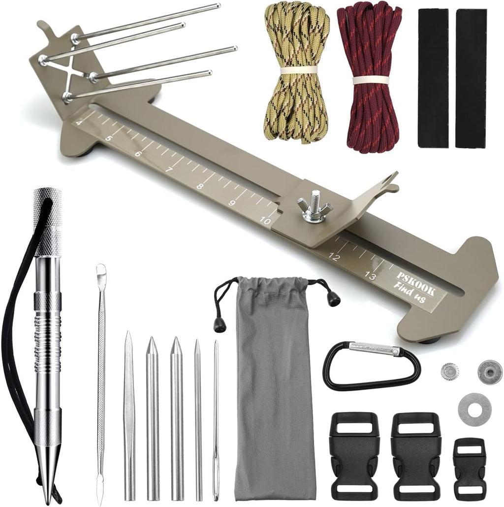 PSKOOK Paracord Bracelet Jig Kit, Paracord Tool Kit Adjustable Length Weaving DIY Craft Maker Tool (Army Green)