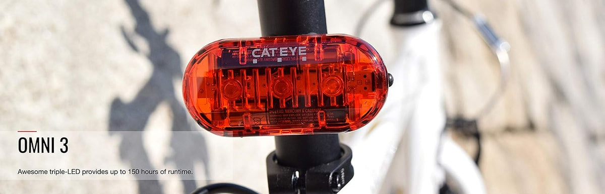 CAT EYE - HL-EL135 LED Bike Headlight - Optional Omni 3 Rear Tail Light